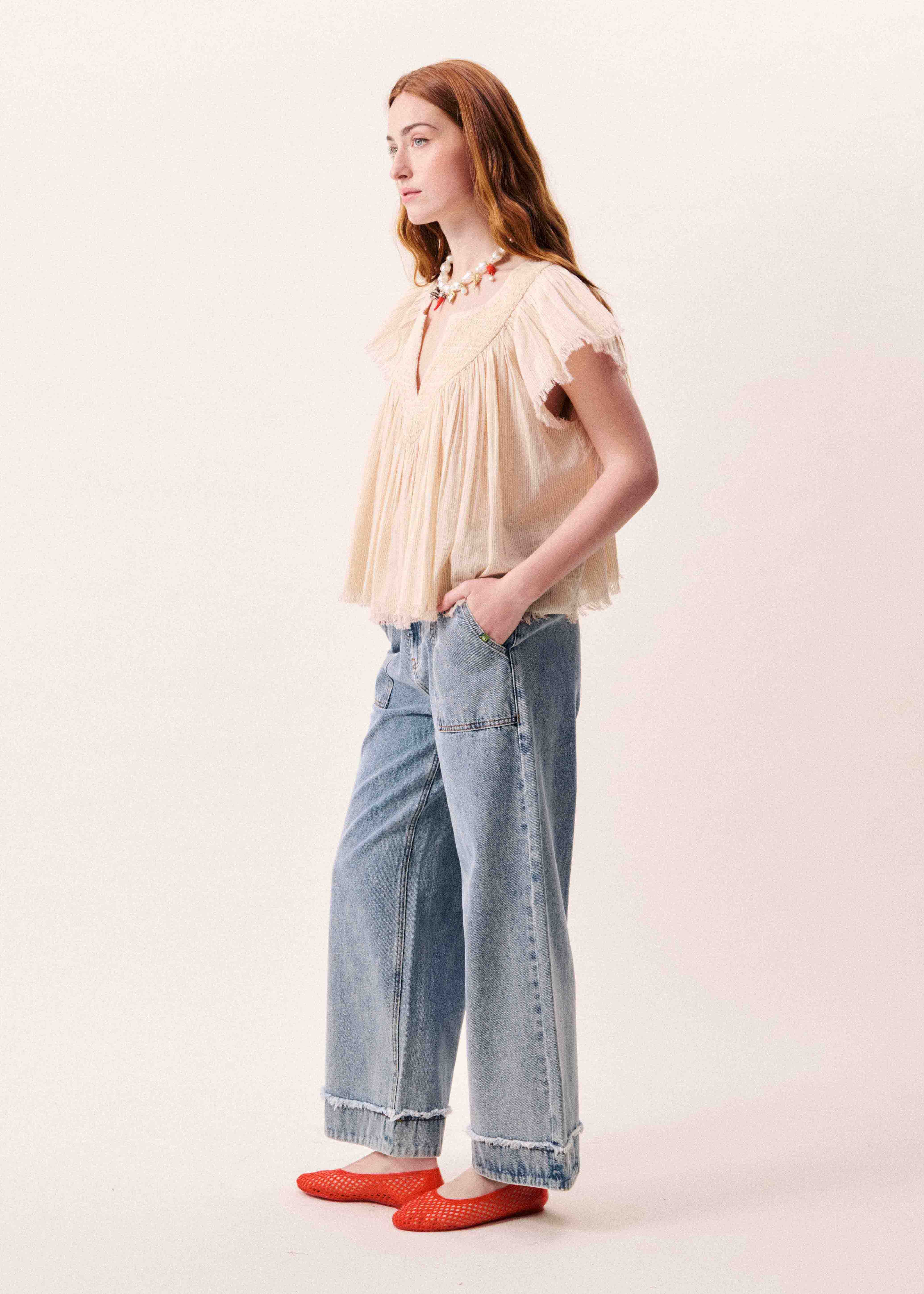 Blouse NOVAELLE Rouge - Image 2