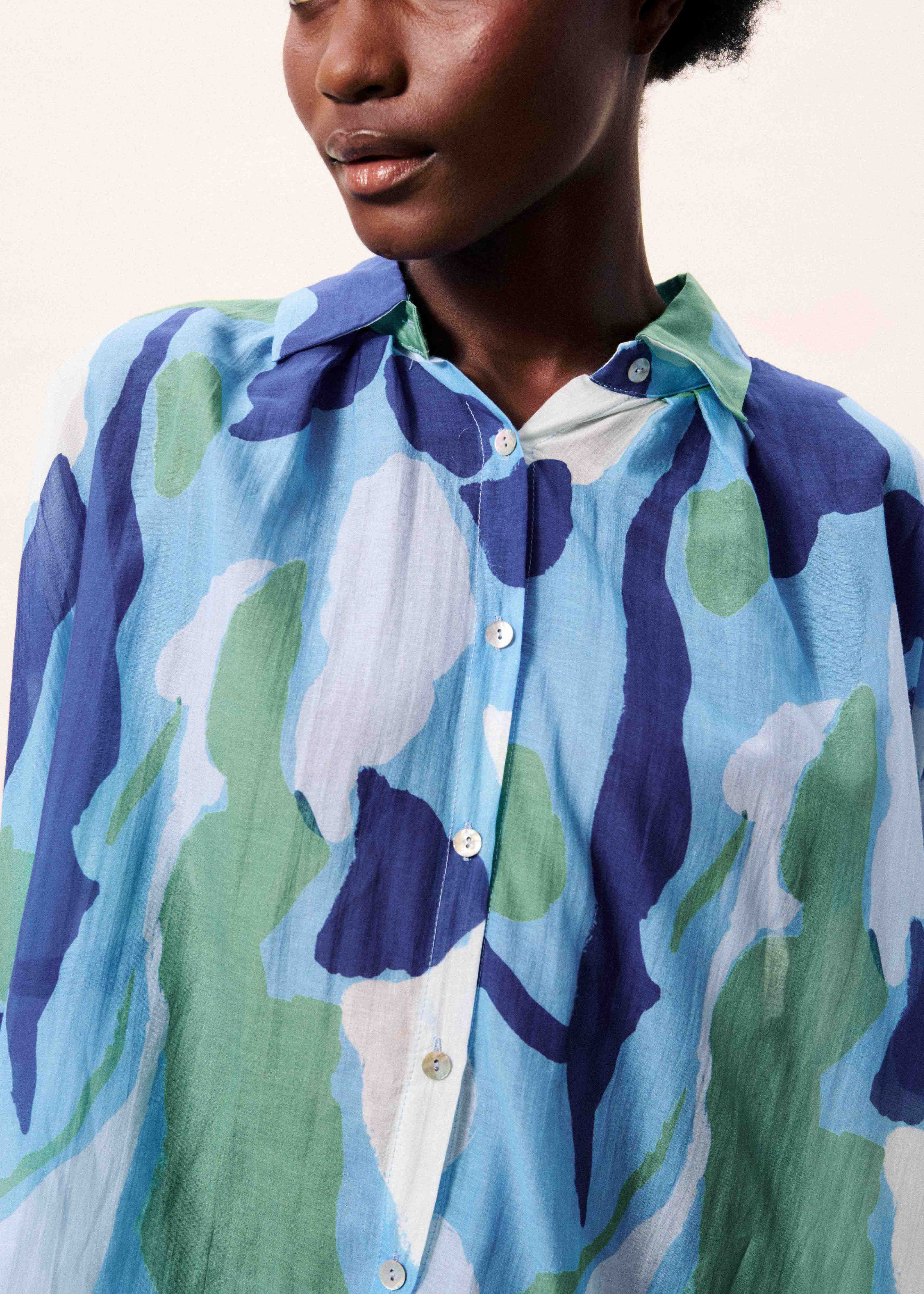 Chemise BERING Nenufar bleu - Image 4
