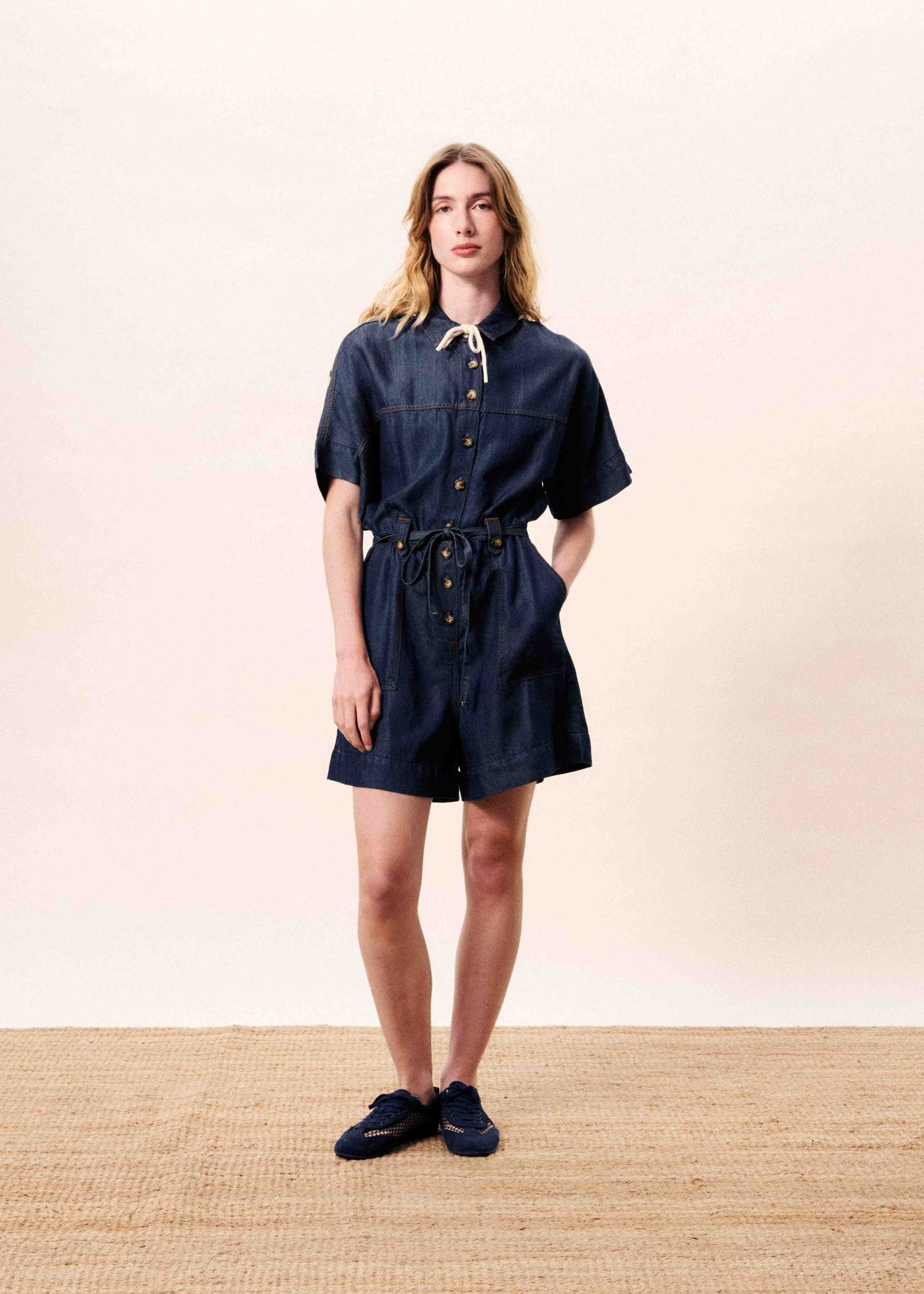 Combishort MARISELLE Bleu jean
