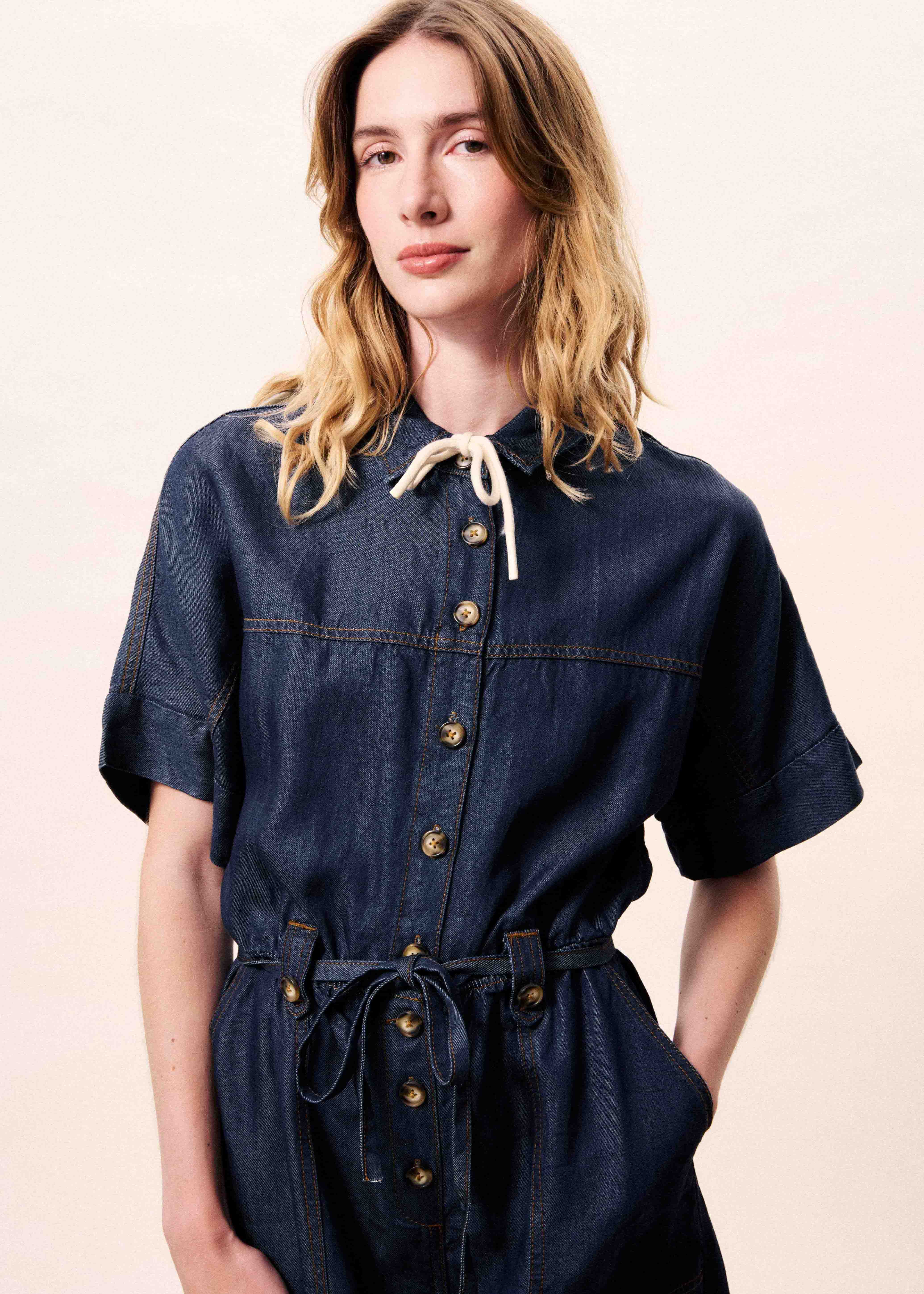 Combishort MARISELLE Bleu jean - Image 5