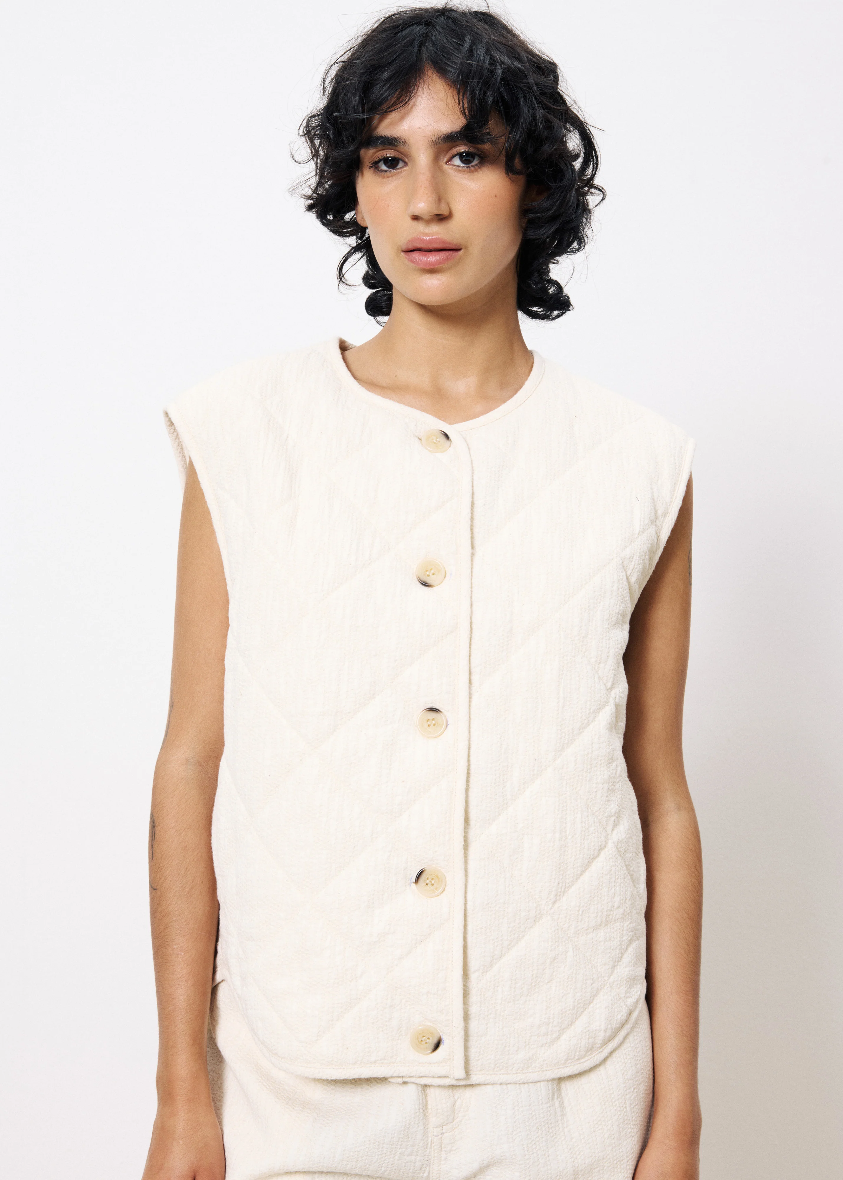 Gilet EGLENTINE Creme - Image 4