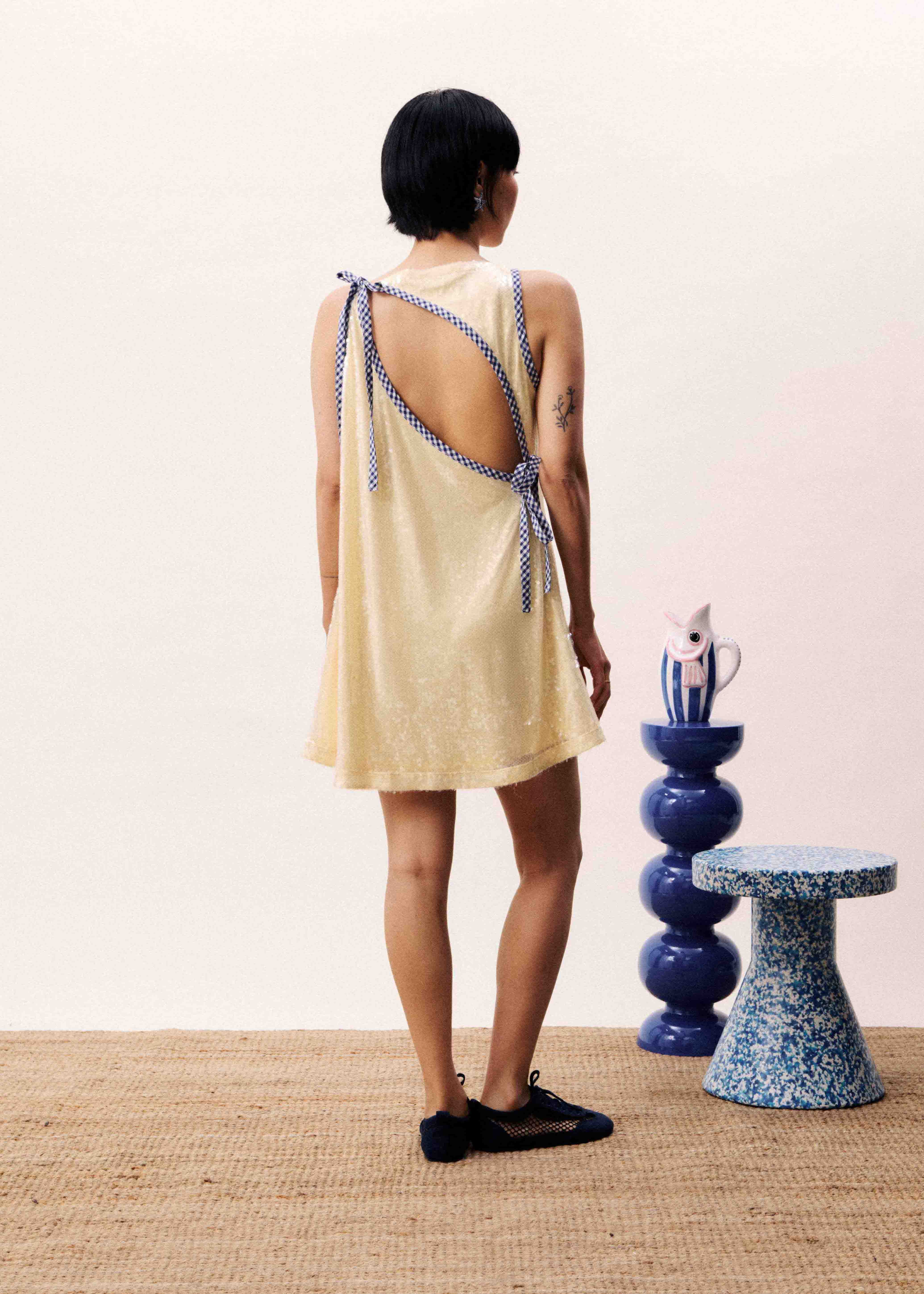 Robe TRANCOSO Jaune pale - Image 3