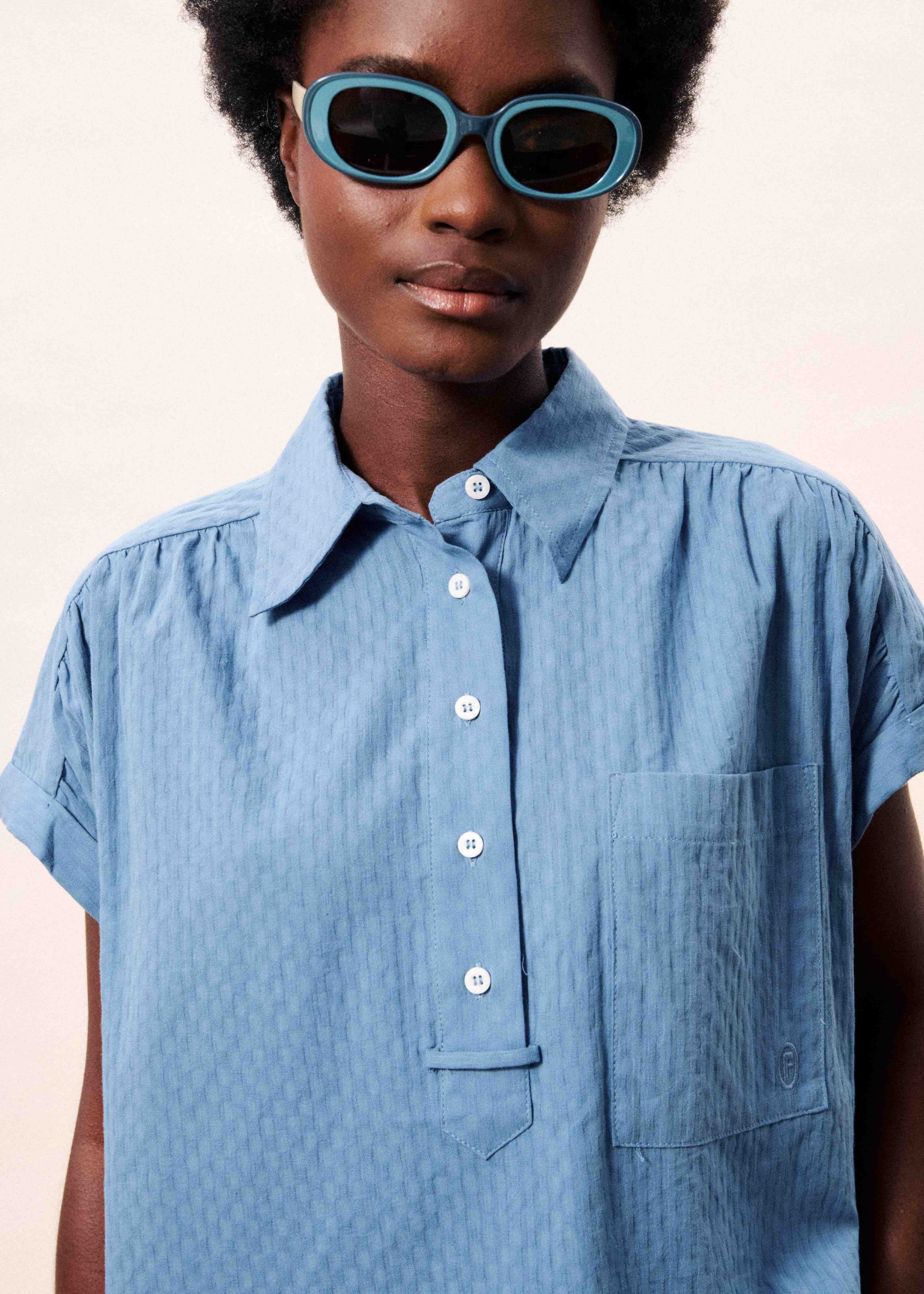 Top BRIZEA Bleu jean